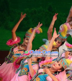 Chinese Xinjiang People Folk Dance Ethnic Dresses Traditional Wear Clothing Cultural Dancing Costume Complete Sets for Women