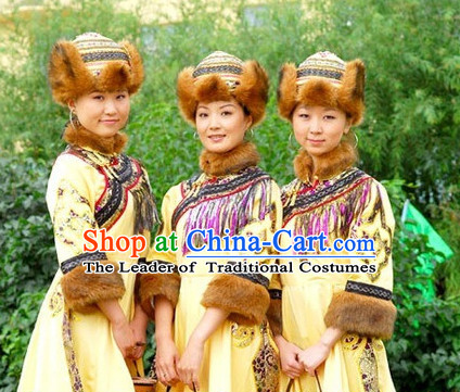 Chinese People Folk Dance Ethnic Dresses Traditional Wear Clothing Cultural Dancing Costume Complete Sets for Women