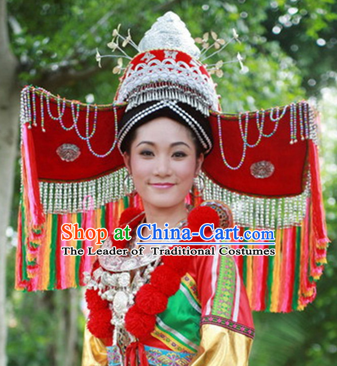 Chinese Ethnic Handmade Silver Hat for Women