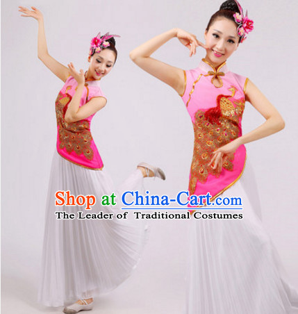 Chinese Folk Dance Dress Clothing Dresses Costume Ethnic Dancing Cultural Dances Costumes for Women