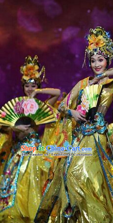 Chinese Classical Folk Dance Dress Clothing Dresses Costume Classic Dancing Cultural Dances Costumes for Women