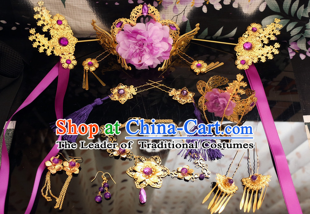 China Ancient Dynasty Imperial Royal Quene Crown Empress Hairpins Hair Accessories Hairstyle Chinese Oriental Hairstyles Headpieces