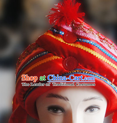 Chinese Traditional Miao Minority Hmong Folk Ethnic Hat for Men