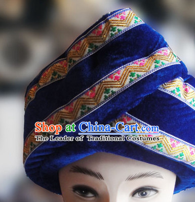 Chinese Traditional Miao Minority Hmong Folk Ethnic Hat for Men