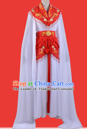 Chinese Opera Costumes Huangmei Opera Stage Performance Costume Chinese Traditional Water Sleeve Costume Drama Costumes and Hat Complete Set