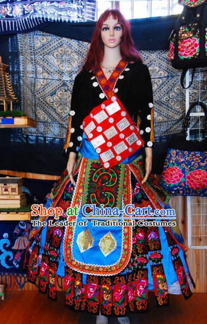 Chinese Ethnic Clothing Minority Clothing Cultural Costumes Complete Set for Women