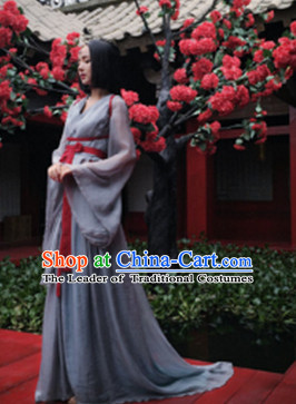 Chinese Ancient Han Fu Princess Clothing Robes Tunics Accessories Traditional China Clothes Women Adults Kids