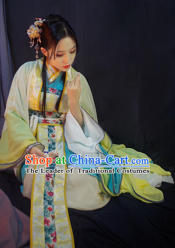 Chinese Ancient Han Fu Royal Clothing Robes Tunics Accessories Traditional China Clothes Adults Kids