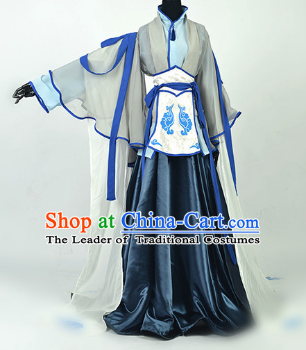 Chinese Ancient Han Fu Noblewoman Clothing Robes Tunics Accessories Traditional China Clothes Adults Kids