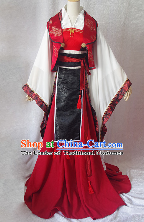 Chinese Ancient Han Fu Noblewoman Clothing Robes Tunics Accessories Traditional China Clothes Adults Kids