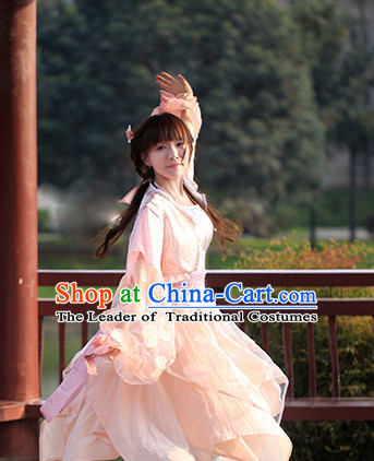 Chinese Ancient Han Fu Fairy Clothing Robes Tunics Accessories Traditional China Clothes Adults Kids