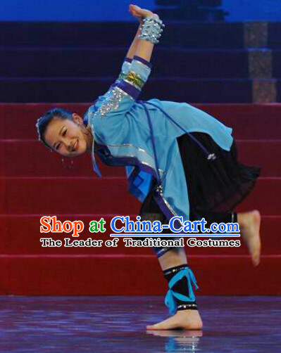 Chinese Traditional Fan Dance Costumes for Women Customized Dance Dresses Dancing Wear Complete Set for Kids