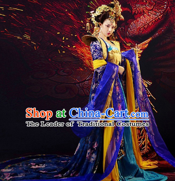 Chinese TV Drama Princess Costume Ancient Theatrical Costumes Historical Clothing and Hair Jewelry Complete Set for Women