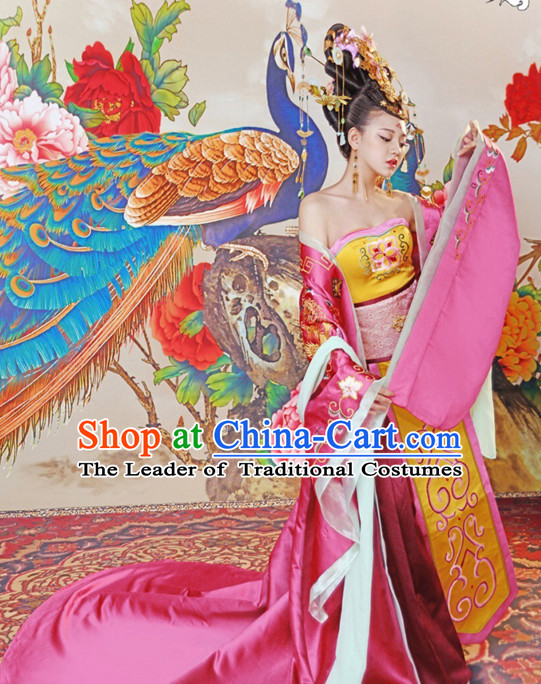 Chinese TV Drama Princess Costume Ancient Theatrical Costumes Historical Clothing and Hair Jewelry Complete Set for Women