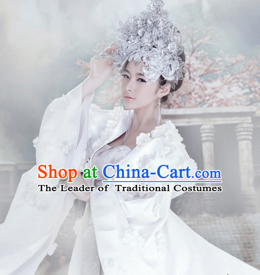 Chinese TV Drama Princess Costume Ancient Theatrical Costumes Historical Clothing and Hair Jewelry Complete Set for Women