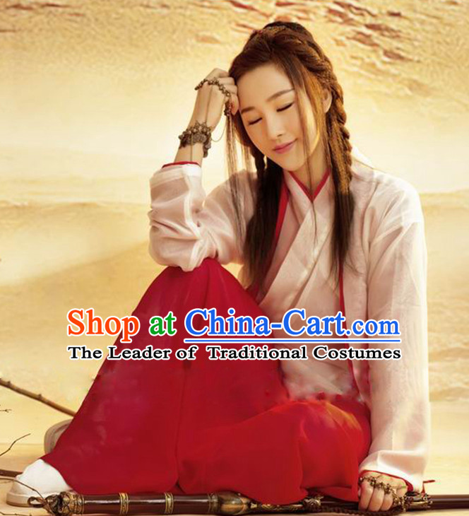 Ancient Chinese Sword Woman Swordswoman Hanfu Dress Hanbok Kimono Cosplay Costume Traditional Dresses Complete Set