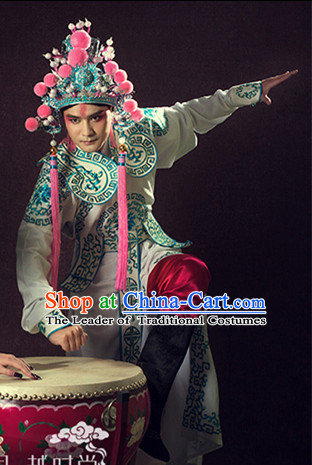 Beijing Opera Peking Opera Costumes Embroidered Robe and Hat Helmet Complete Set for Women