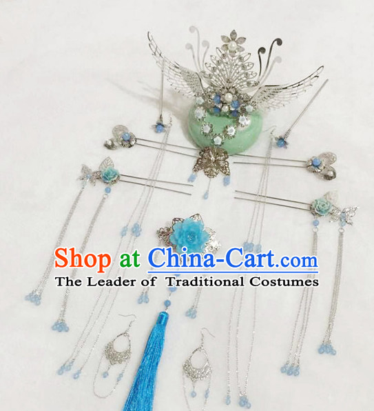 Princess Hanfu Hair Accessories Headpiece Headdress Phoenix Crown Hair Decoration Head Hairpin Accessories Comb Wedding Headwear Hair Accessorie Head Dress