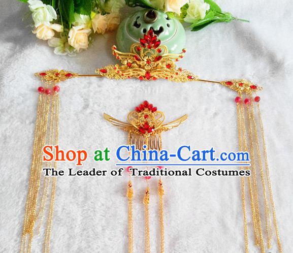 Princess Hanfu Hair Accessories Headpiece Headdress Phoenix Crown Hair Decoration Head Hairpin Accessories Comb Wedding Headwear Hair Accessorie Head Dress