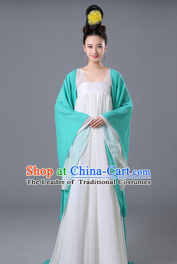 Chinese Dance Costume Dance Costumes Fan dance Umbrella Ribbon Fans Water Sleeve Dancer Dancing Costumes Complete Set