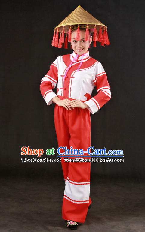 Happy Festival Chinese Minority Dress Miao Uniform Traditional Stage Ethnic National Costume Sale and Hat Complete Set