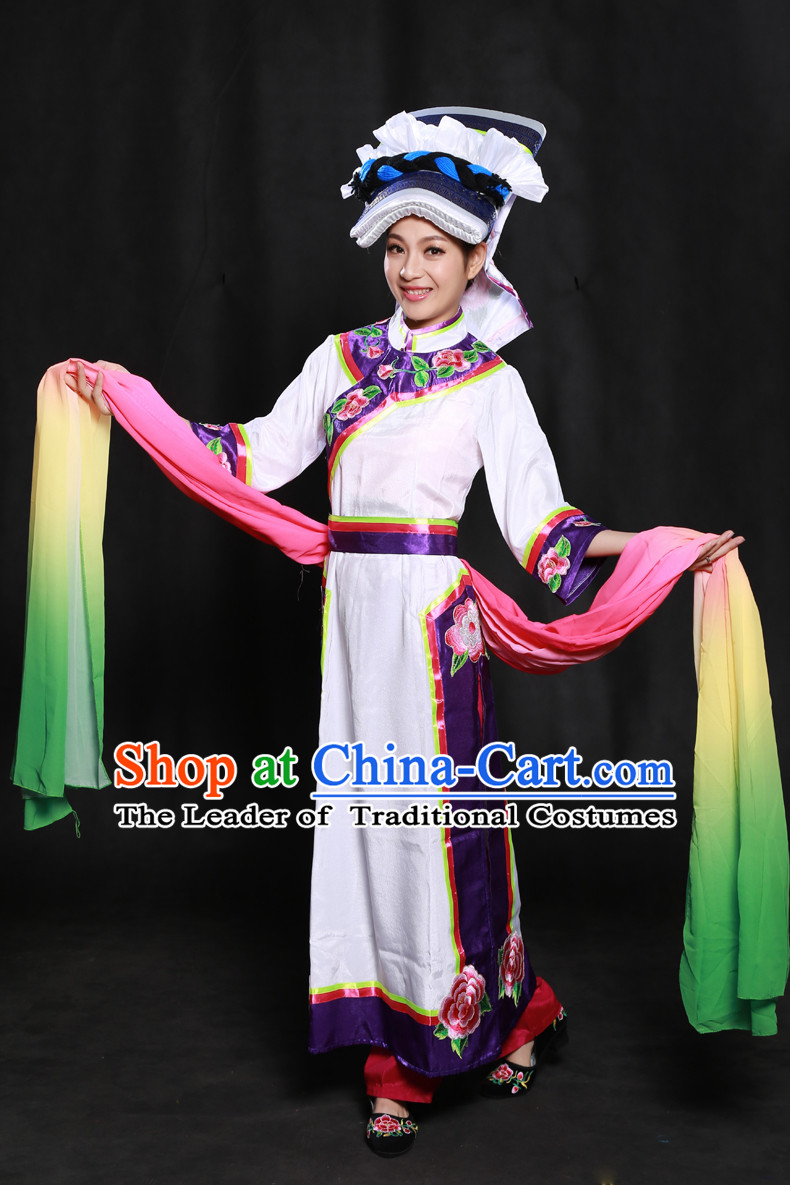 Happy Festival Chinese Minority Dress Uniform Traditional Stage Ethnic National Costume Sale Complete Set