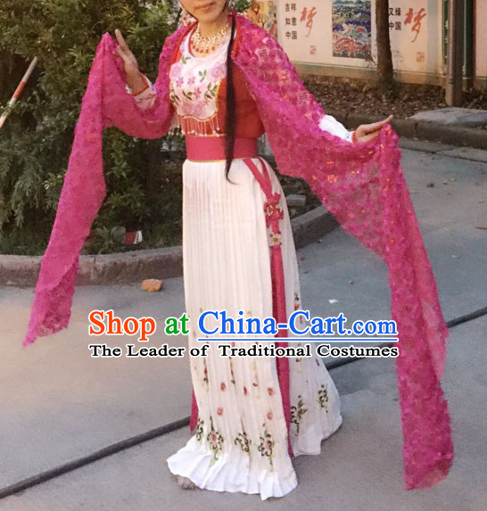 Chinese Yue Opera Long Sleeves Dance Costumes Huang Mei Opera Costume Complete Set for Women Girls Children Adults