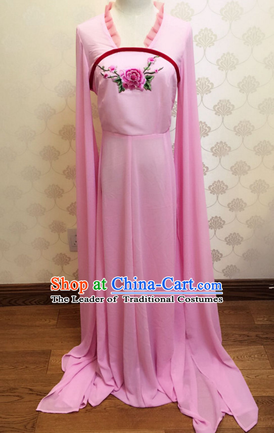 Chinese Classical Yue Opera Long Sleeves Dance Costumes Huang Mei Opera Costume Complete Set for Women Girls Children Adults