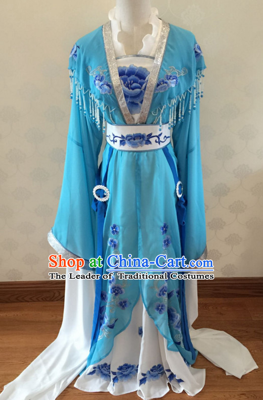 Chinese Classical Yue Opera Long Sleeves Dance Costumes Huang Mei Opera Costume Complete Set for Women Girls Children Adults