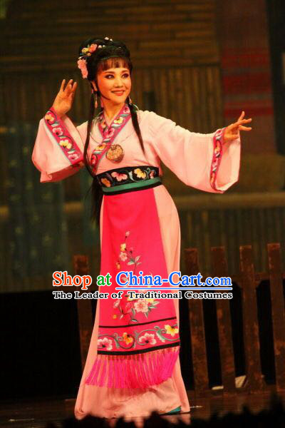 Chinese Classical Yue Opera Dance Costumes Huang Mei Opera Costume Complete Set for Women Girls Children Adults