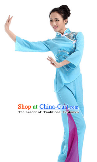 Traditional Chinese Fan Dancing Costume Chinese Dance Costumes Complete Set for Women