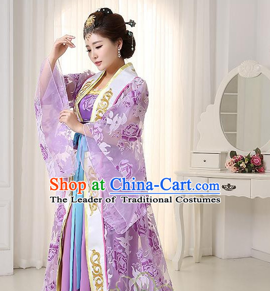 Traditional Chinese Stage Dancing Costume Chinese Classical Dance Costumes and Headpieces Complete Set for Women