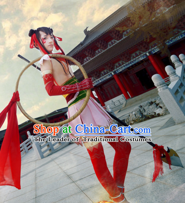 Nezha Cosplay Hanzhuang Han Fu Han Clothing Traditional Chinese Dress National Nezha Costume Complete Set for Men or Boys