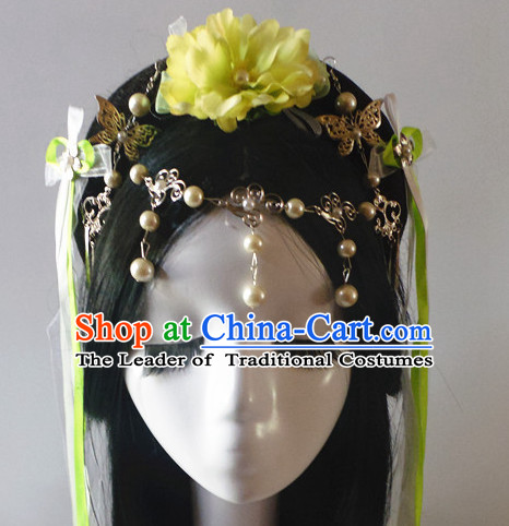 Chinese Classic Lady Fairy Headwear Crowns Hats Headpiece Hair Accessories Jewelry Set