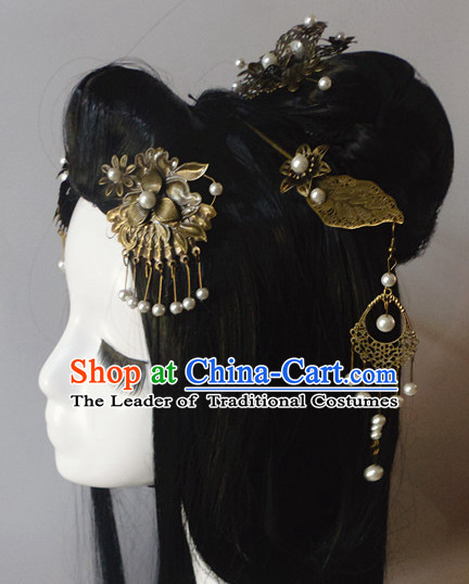 Chinese Classic Lady Princess Fairy Headwear Crowns Hats Headpiece Hair Accessories Jewelry Set