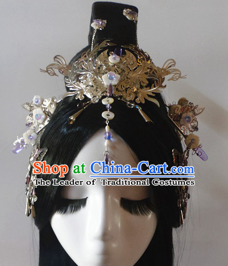 Chinese Classic Lady Princess Fairy Headwear Crowns Hats Headpiece Hair Accessories Jewelry Set