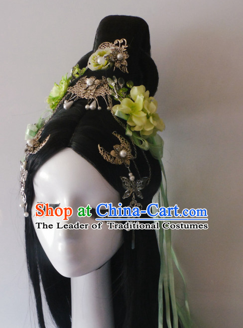 Chinese Classic Princess Fairy Headwear Crowns Hats Headpiece Hair Accessories Jewelry Set