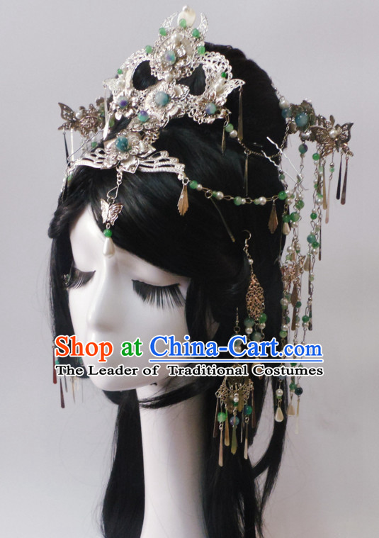 Chinese Classic Princess Headwear Crowns Hats Headpiece Hair Accessories Jewelry Set