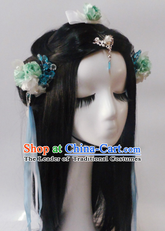 Chinese Classic Princess Wigs and Headwear Crowns Hats Headpiece Hair Accessories Jewelry Set