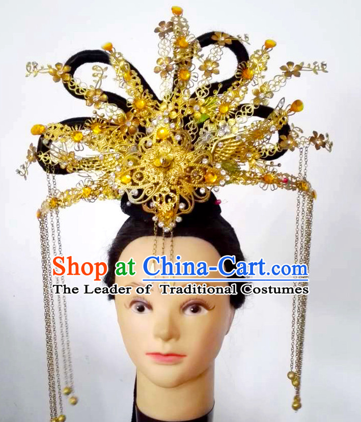 Handmade Chinese Model Stage Performance Princess Hair Decorations Headpieces Hair Jewelry for Women