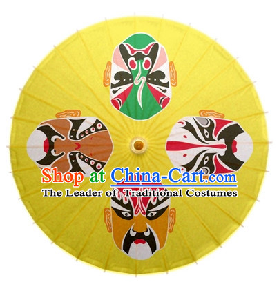 Asian Dance Umbrella Chinese Handmade Beijing Opera Mask Umbrellas Stage Performance Umbrella Dance Props