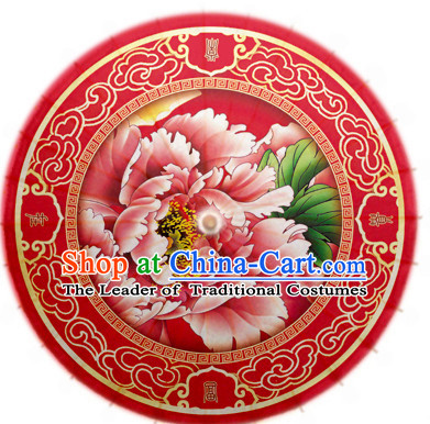 Traditional Rainproof Handmade Chinese Classic Oil Paper Umbrellas China Dance Umbrella Stage Performance Umbrella Dancing Props