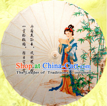 Traditional Rainproof Handmade Chinese Classic Oil Paper Umbrellas China Dance Umbrella Stage Performance Umbrella Dancing Props