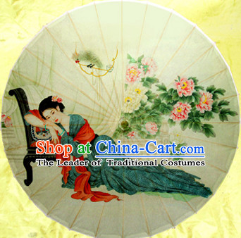 Traditional Rainproof Handmade Chinese Classic Oil Paper Umbrellas China Dance Umbrella Stage Performance Umbrella Dancing Props