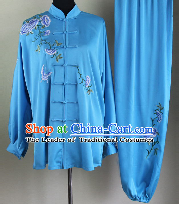 Blue Chinese Kung Fu Tai Chi Wushu Shaolin Uniform Wudang Uniforms Wu Shu Nanquan Kungfu Changquan Costume Uniform Martial Arts Tai Chi Taiji Uniforms