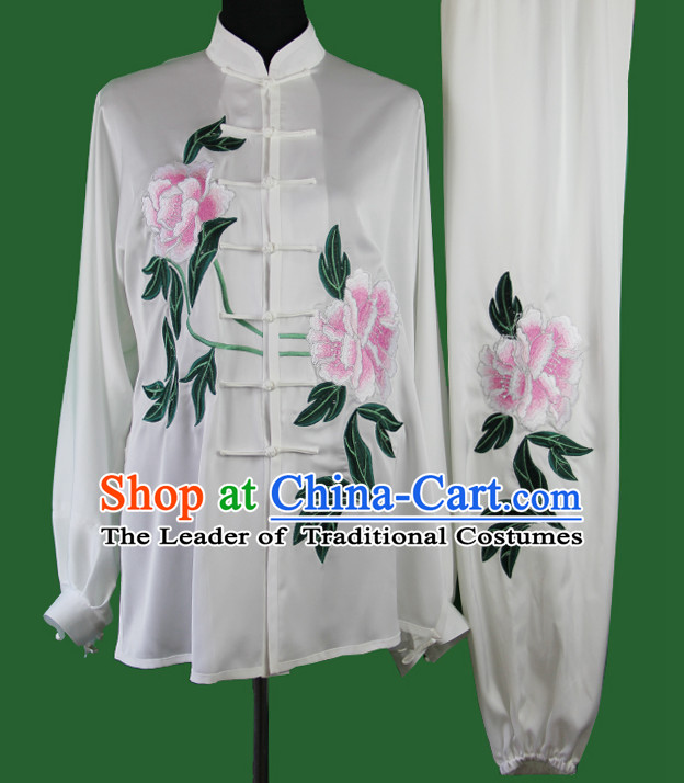 White Chinese Kung Fu Tai Chi Wushu Shaolin Uniform Wudang Uniforms Wu Shu Nanquan Kungfu Changquan Costume Uniform Martial Arts Tai Chi Taiji Uniforms