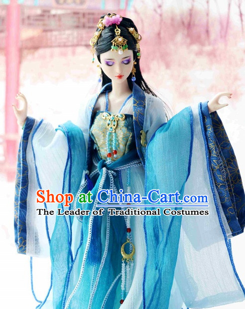 Ancient Chinese Clothing Imperial Dresses and Hairpins Complete Set for Women