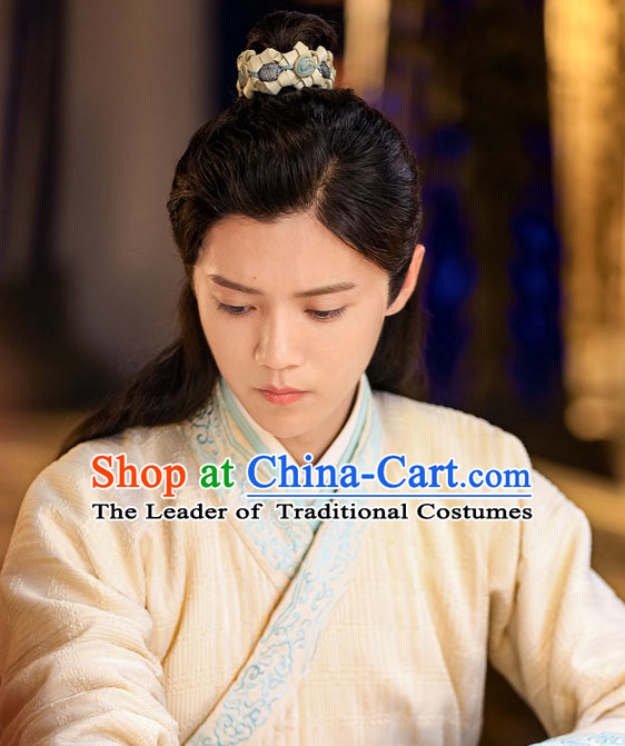 Chinese Ancient Male Long Black Wigs