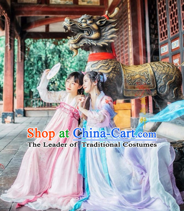 Chinese Ancient Tang Dynasty Ruqun Clothing Complete Set for Women