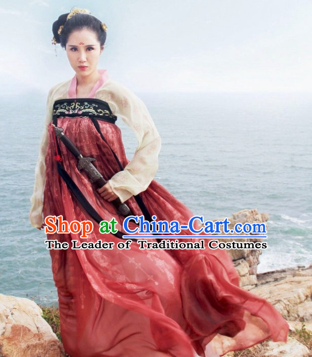 Chinese Ancient Tang Dynasty Ruqun Clothing Complete Set for Women